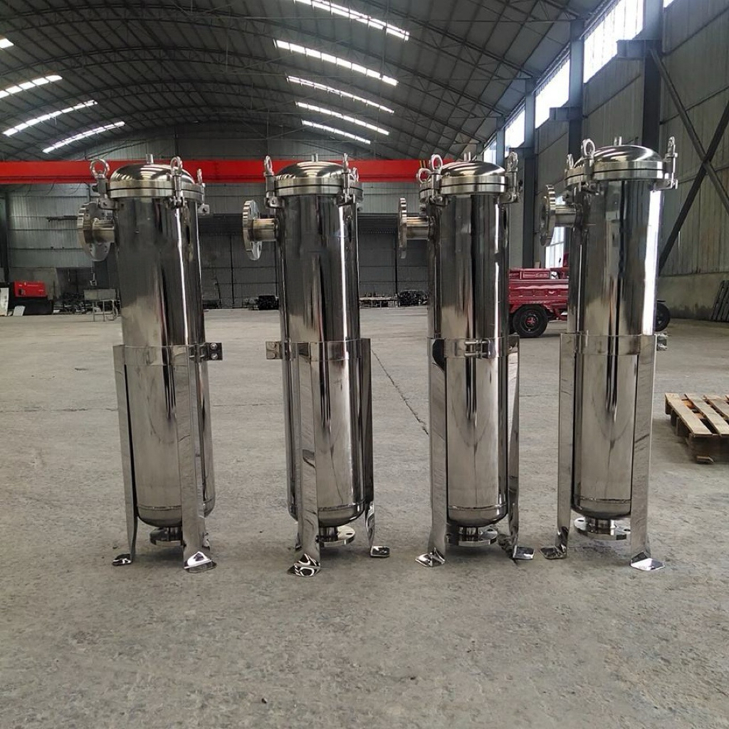 Санитарный корпус напорного фильтра из нержавеющей стали 304 316L с одним мешком и сумкой для легкой замены для фармацевтической промышленности и производства напитков