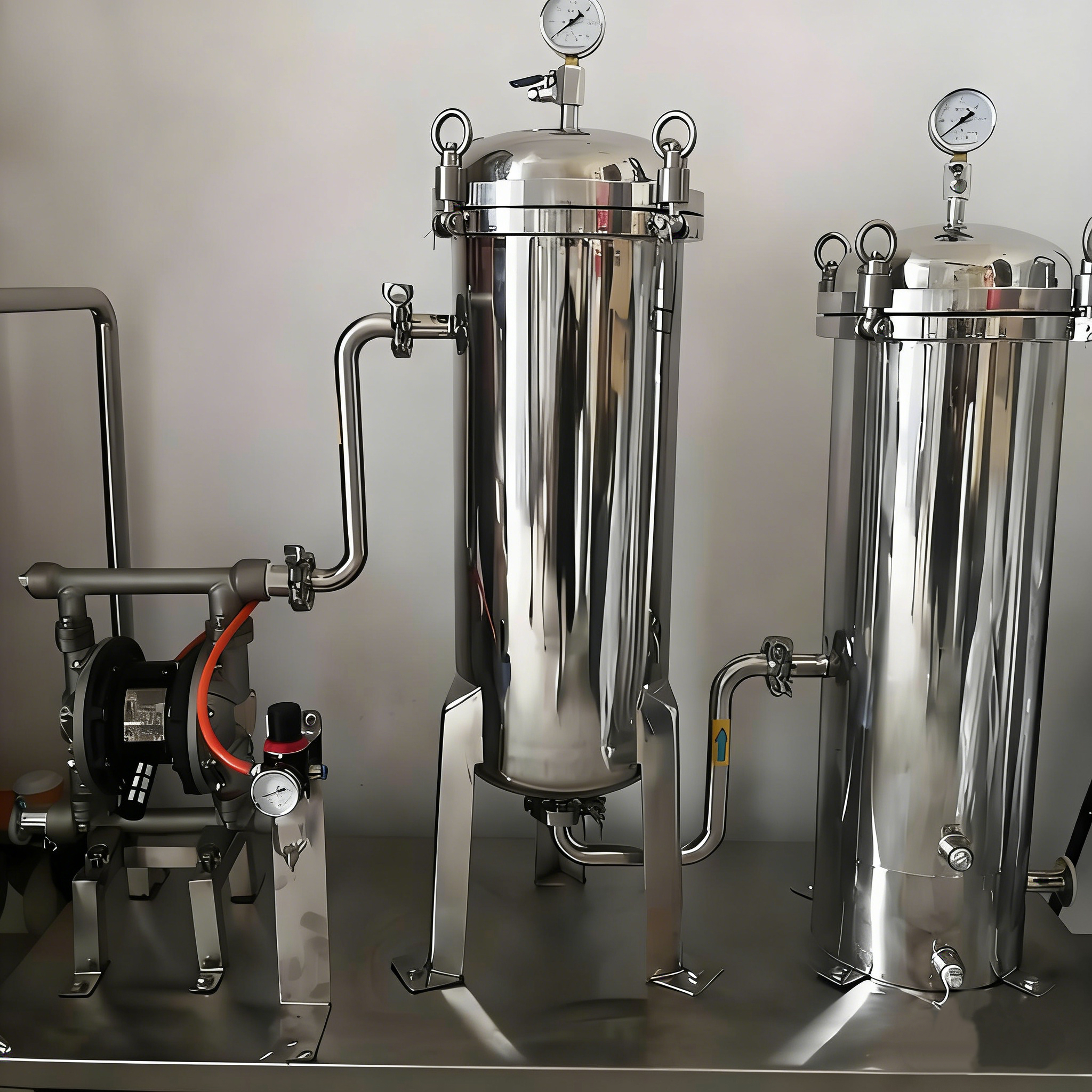 Прецизионный фильтр из нержавеющей стали быстрого открытого типа для очистки сточных вод с опорной стойкой