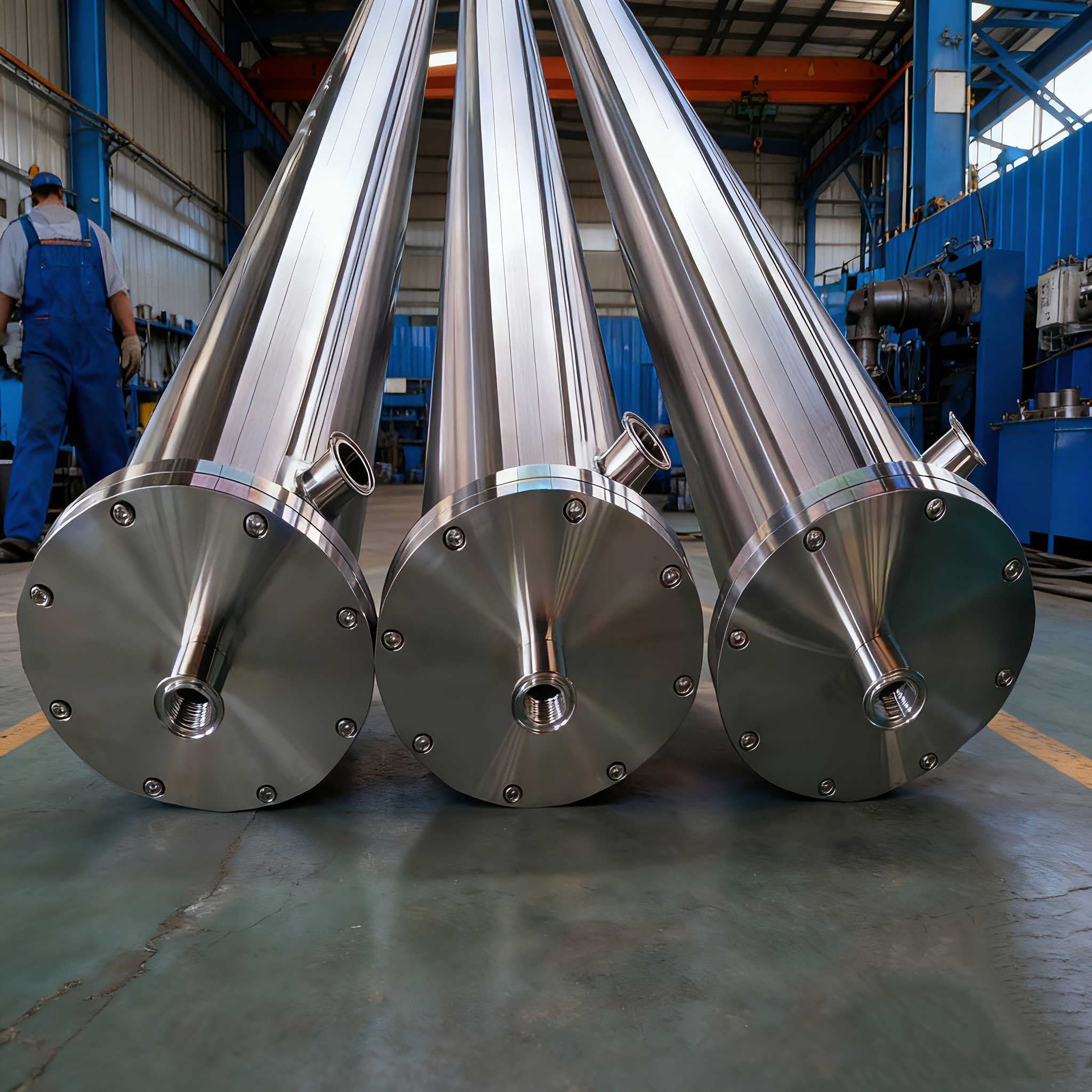 SS304 Фланец 316L Корпус мембраны обратного осмоса из нержавеющей стали 8040 8080 80120 80160 80200 Мембранный корпус из нержавеющей стали Заводская цена для системы водоснабжения обратного осмоса