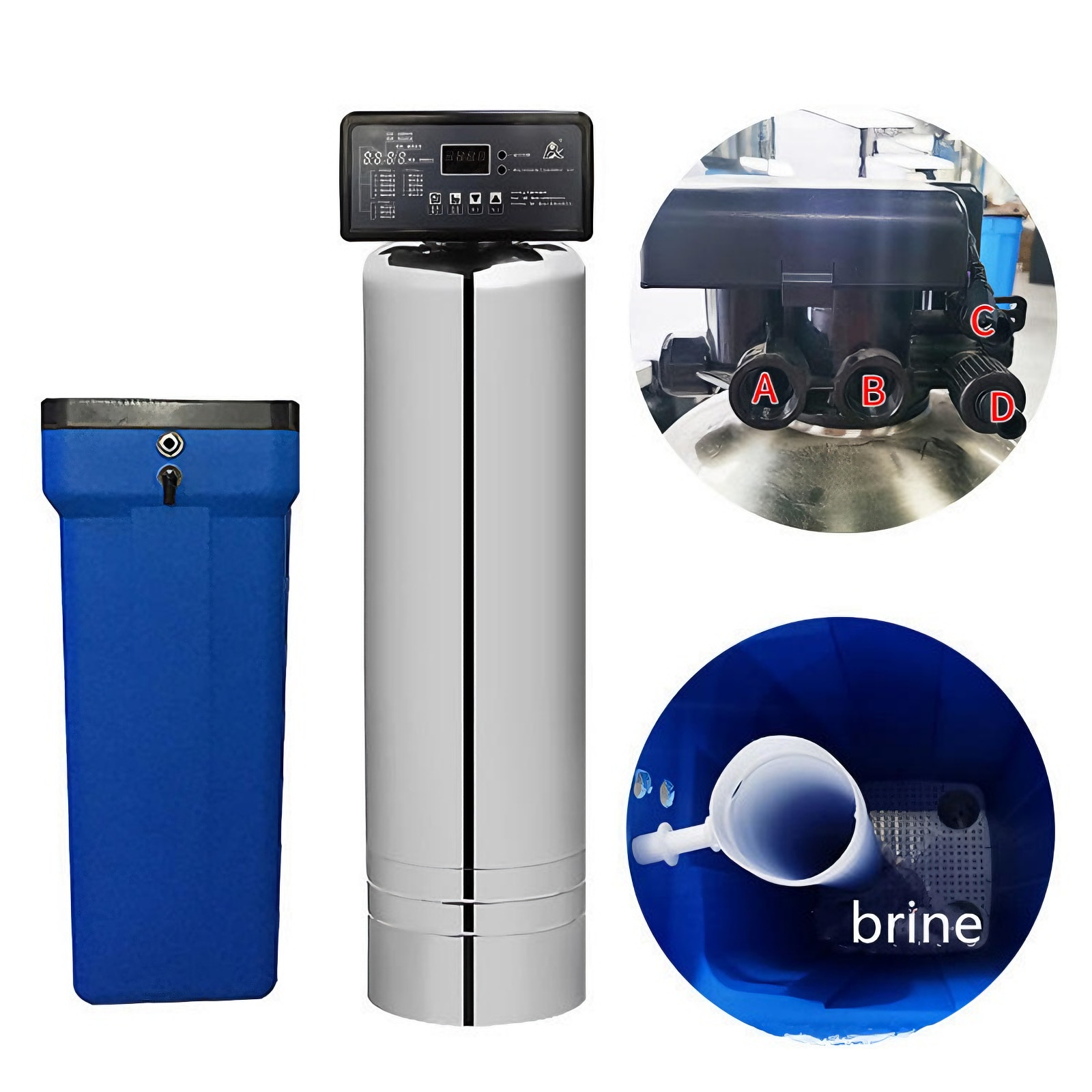 Бак-умягчитель из санитарной нержавеющей стали с пищевой смолой и возможностью безразборной мойки для пищевой промышленности и производства напитков