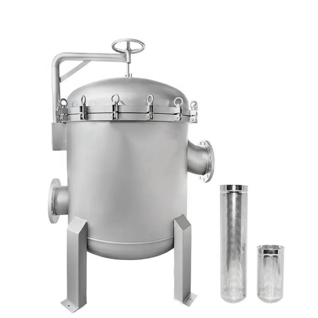 Настраиваемая многорукавная фильтровальная установка из нержавеющей стали с насосом, клапанами и панелью управления для готовых решений по фильтрации