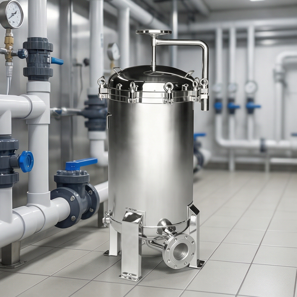 Корпус многорукавного фильтра из санитарной нержавеющей стали 304/316L с количеством мешков от 2 до 20 для производства продуктов питания, напитков и фармацевтической продукции