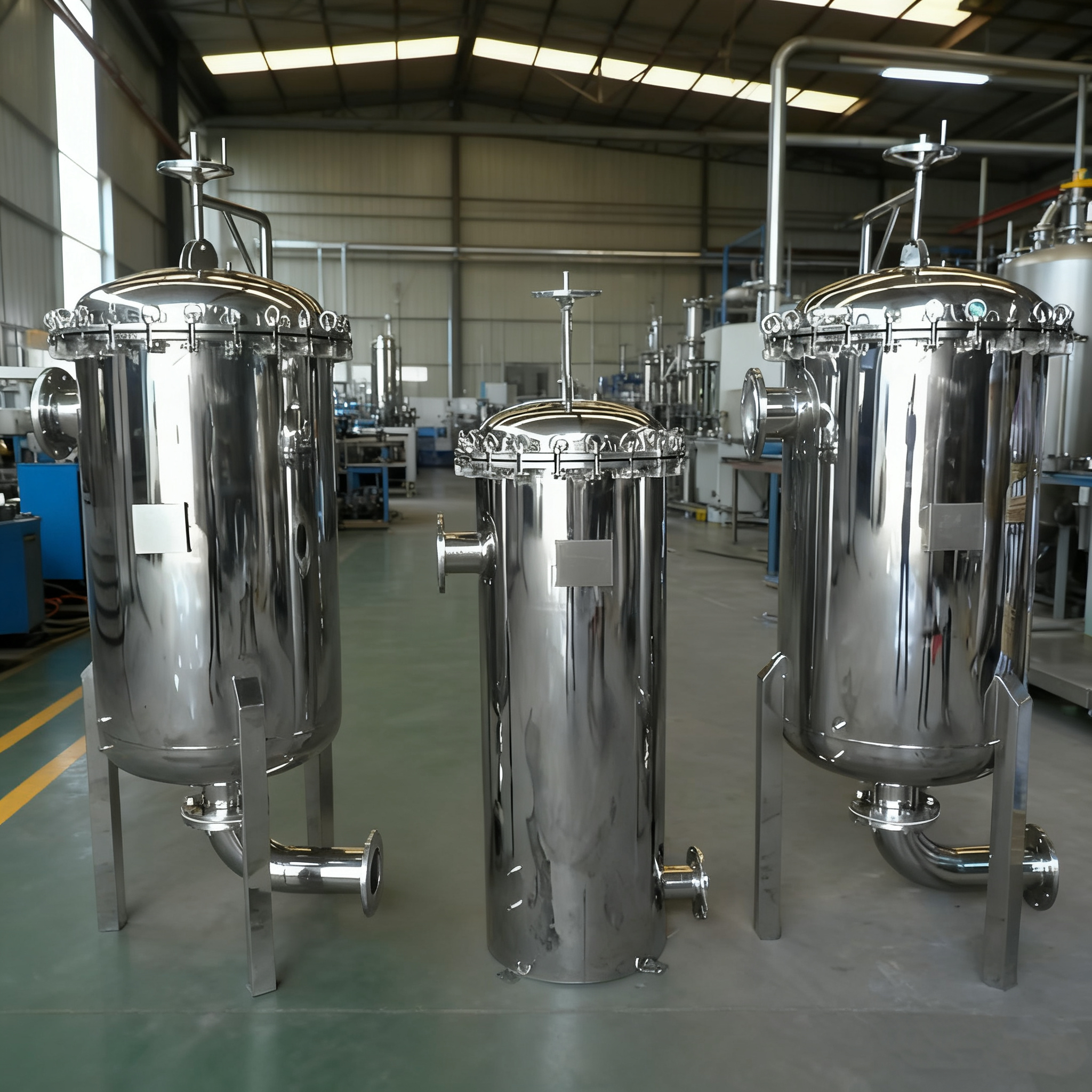 Заводская цена по индивидуальному заказу из нержавеющей стали 304/316L, быстро открывающийся прецизионный корпус картриджного фильтра без ножки для промышленной системы фильтрации воды