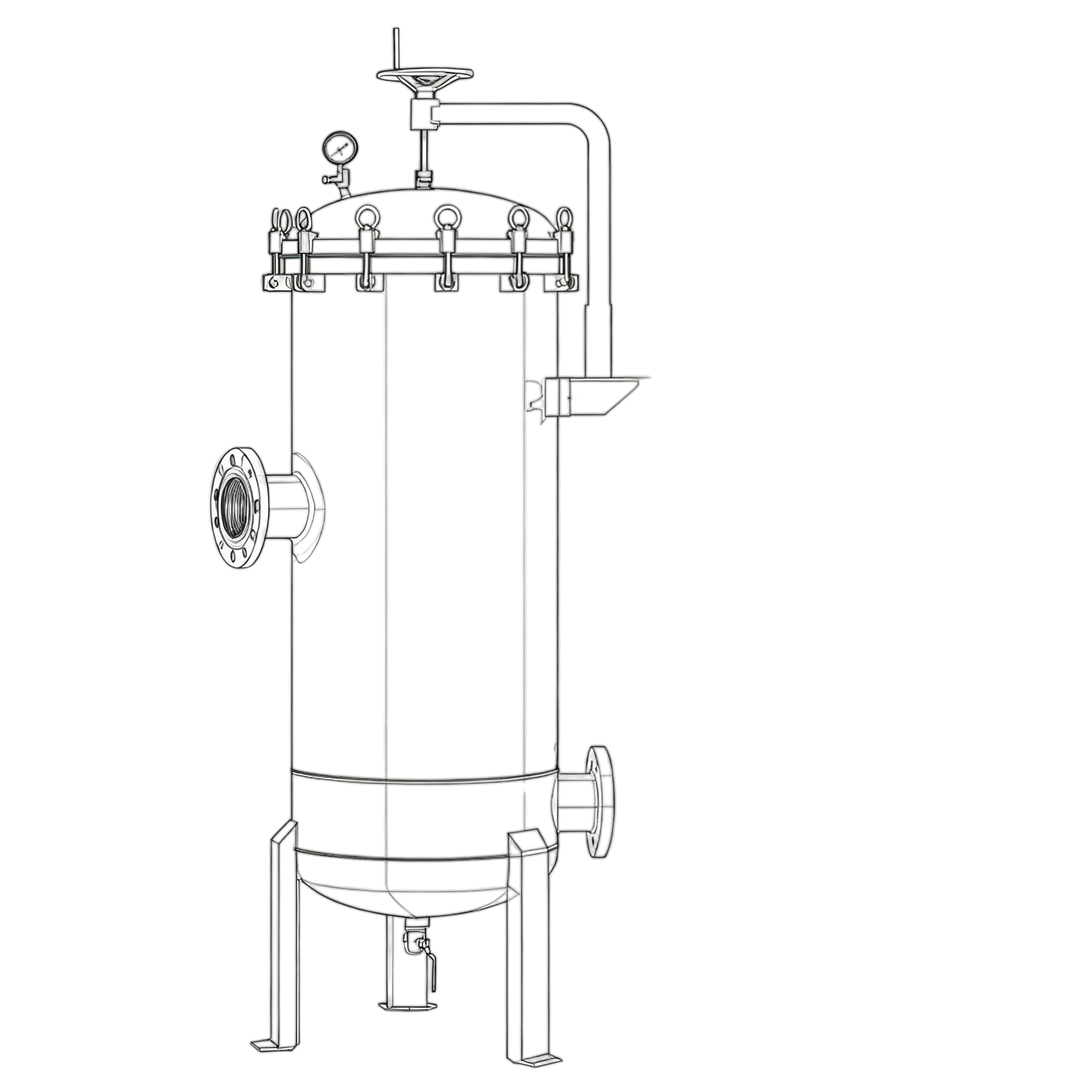 Пищевой быстрооткрытый прецизионный фильтр из нержавеющей стали с коромыслом