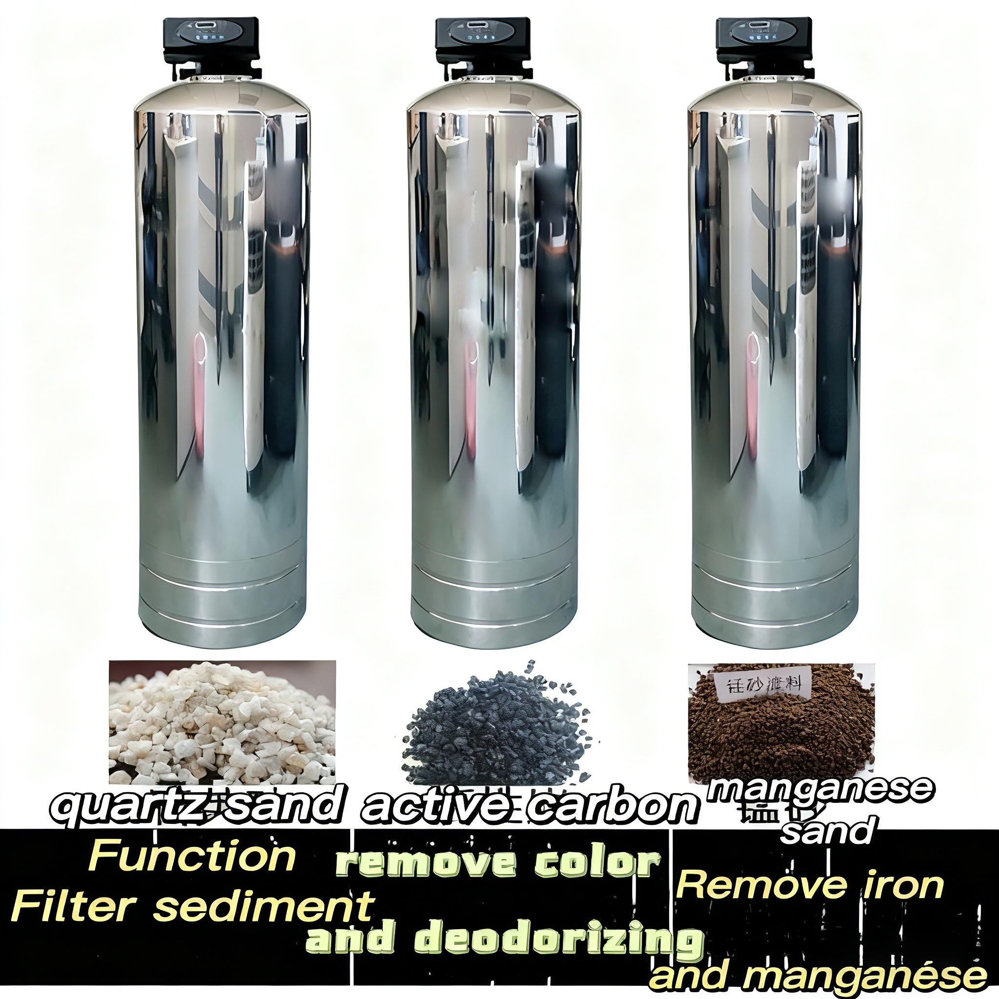 Компактный резервуар для умягчения воды из нержавеющей стали для жилых и небольших коммерческих зданий с автоматической системой рассола