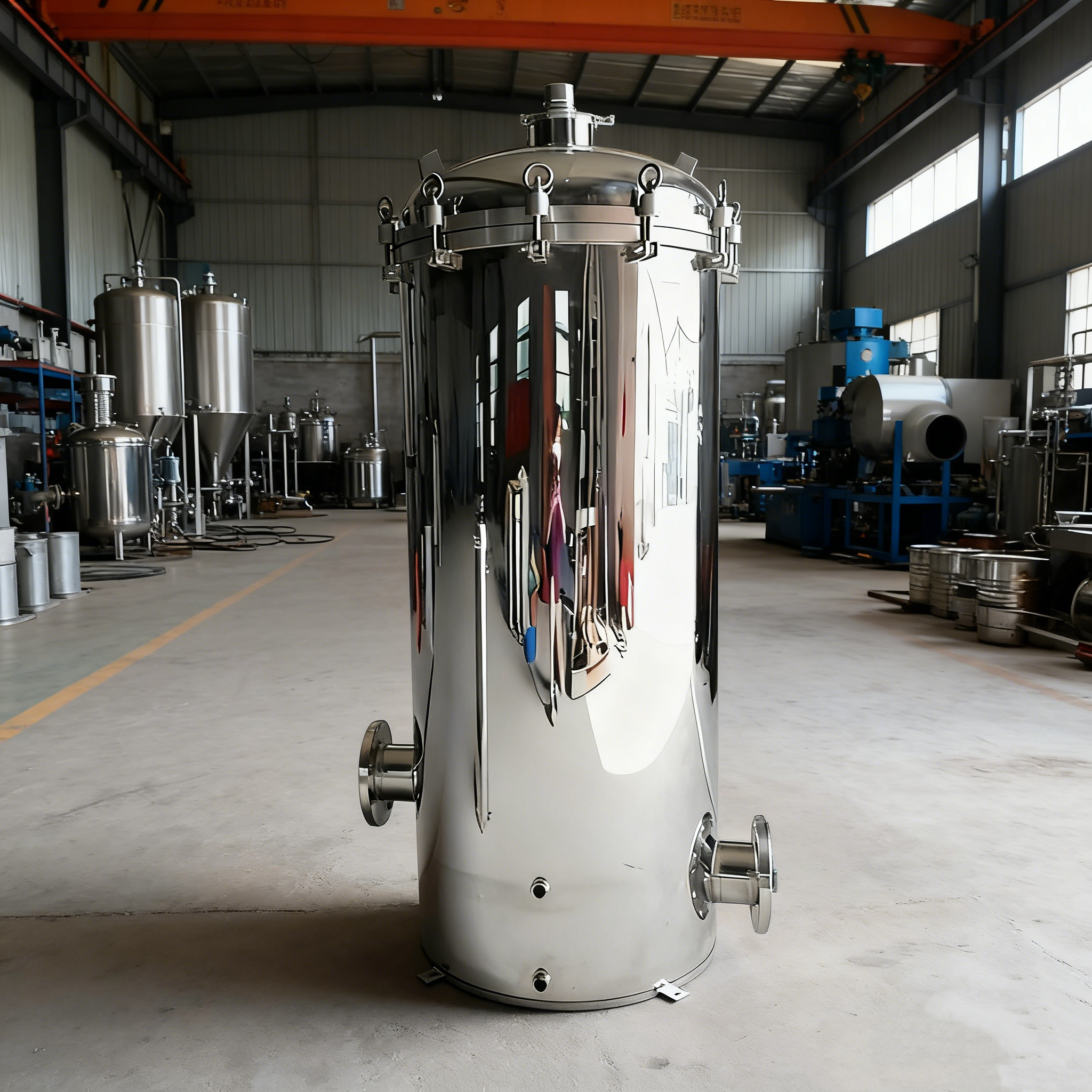 SUS304/SUS316L Быстрооткрывающийся прецизионный фильтр с плоским дном для высокой эффективности