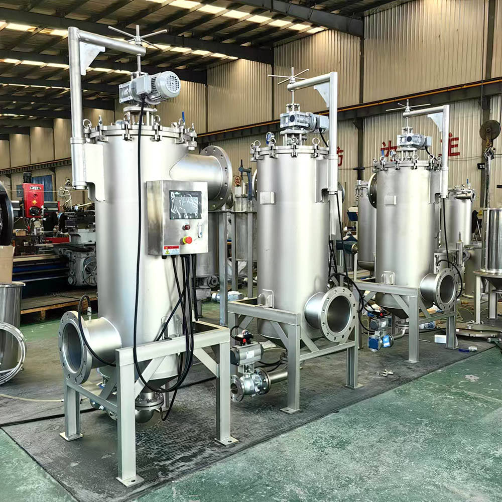 Компактный автоматический фильтр обратной промывки из нержавеющей стали с системой щеток/скребков для жидкостей высокой вязкости и с высоким содержанием твердых частиц