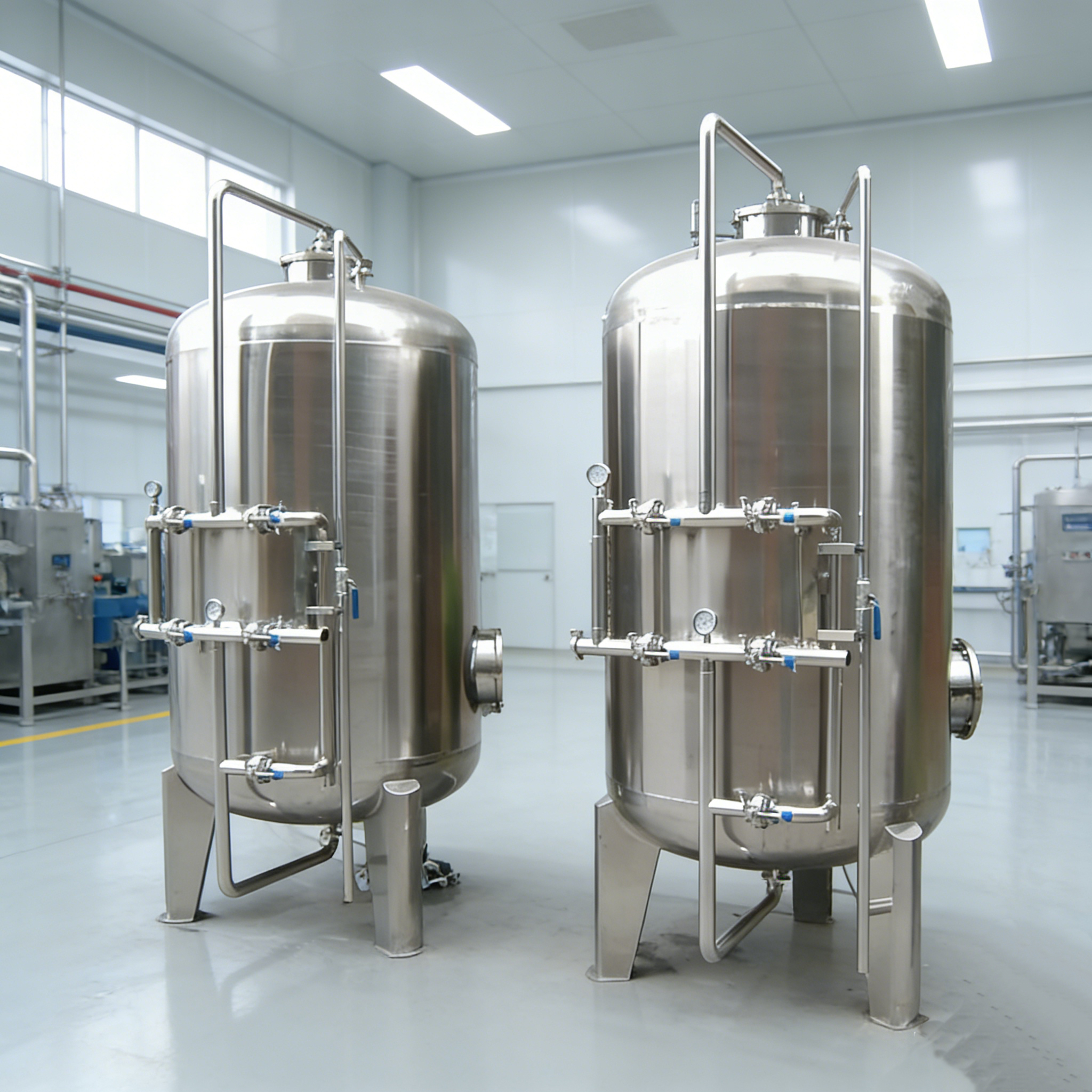 Мультимедийная система фильтрации с двумя резервуарами из нержавеющей стали, 100 м³/ч, непрерывная работа Производитель