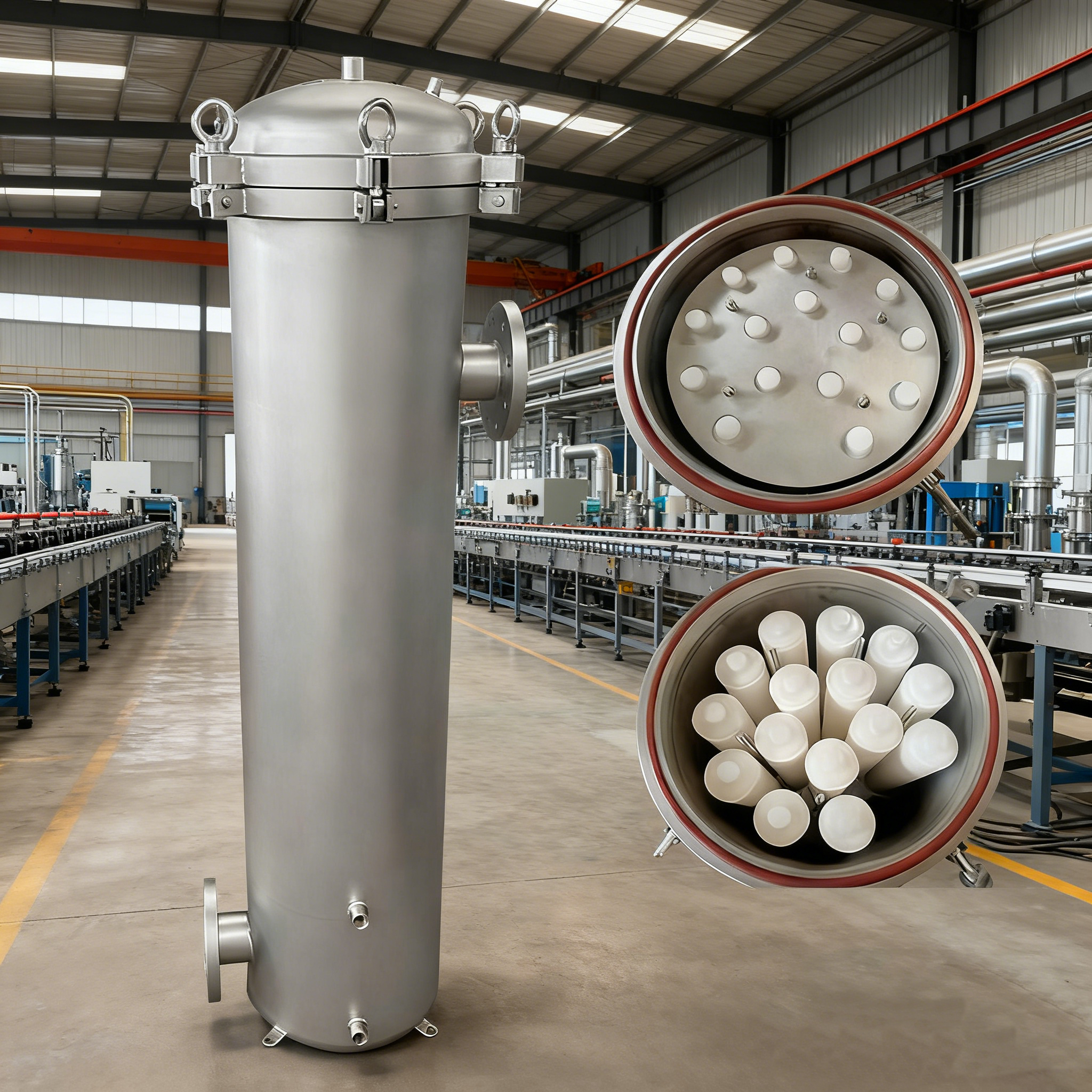 Сертифицированный CE прецизионный фильтр Quick Open SS без опорной стойки для промышленного использования